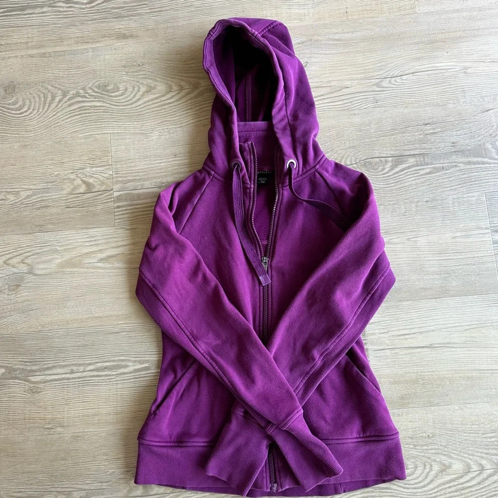 Athleta Triumph Hooded Sweatshirt size small Zip Jacket Purple 486251 - Picture 6 of 13